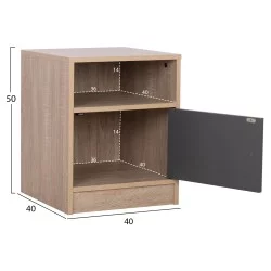 ΚΟΜΟΔΙΝΟ MALORY HM2205.04 ΜΕΛΑΜΙΝΗ SONAMA-ΓΚΡΙ 40x40x50Yεκ.