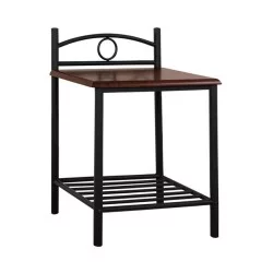 ΚΟΜΟΔΙΝΟ REVEN HM387 ΑΠΟ ΜΕΤΑΛΛΟ ΚΑΙ ΞΥΛΟ RUBBERWOOD 45x35x48-61Y εκ.