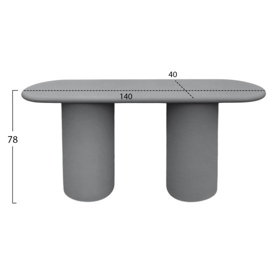 ΚΟΝΣΟΛΑ KENJI HM6584.01 FIBER CEMENT ΣΕ ΓΚΡΙ--140x40x77Υεκ.