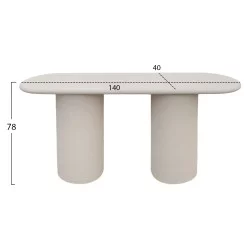 ΚΟΝΣΟΛΑ KENJI HM6584.02 FIBER CEMENT ΣΕ ΑΝΟΙΧΤΟ ΜΠΕΖ--140x40x78Υεκ.