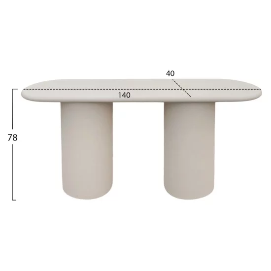 ΚΟΝΣΟΛΑ KENJI HM6584.02 FIBER CEMENT ΣΕ ΑΝΟΙΧΤΟ ΜΠΕΖ--140x40x78Υεκ.
