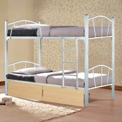 ΚΟΥΚΕΤΑ FLOOR HM21123.01 ΜΕΤΑΛΛΙΚΗ ΛΕΥΚΗ ΜΕ 2 ΕΠΙΔΑΠΕΔΙΑ ΣΥΡΤΑΡΙΑ SONAMA 200x91,5x177,5Yεκ