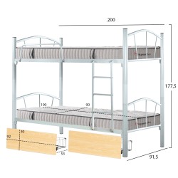 ΚΟΥΚΕΤΑ ΜΕ 2 ΣΥΡΤΑΡΙΑ SONAMA & ΣΤΡΩΜΑΤΑ 90X190εκ FLOOR HM10749.04 ΜΕΤΑΛΛΟ ΜΑΥΡΟ