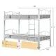 ΚΟΥΚΕΤΑ ΜΕ 2 ΣΥΡΤΑΡΙΑ SONAMA & ΣΤΡΩΜΑΤΑ 90X190εκ FLOOR HM10749.02 ΜΕΤΑΛΛΟ ΛΕΥΚΟ