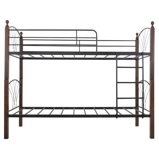 ΚΟΥΚΕΤΑ ΜΕ ΣΤΡΩΜΑΤΑ STOREY HM10749.10 ΜΕΤΑΛΛΟ & ΞΥΛΟ RUBBERWOOD--ΣΤΡΩΜΑΤΑ 90x190εκ.