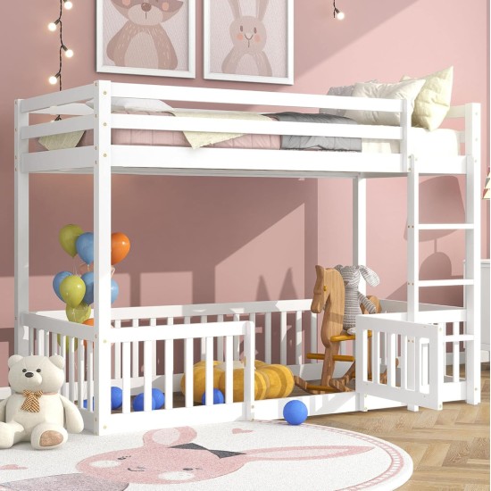ΚΟΥΚΕΤΑ ΠΑΙΔΙΚΗ ΜΕ ΠΑΡΚΑΚΙ PLAYKID HM21312.01 ΞΥΛΟ ΠΕΥΚΟΥ ΛΕΥΚΟ--ME ΣΤΡΩΜΑ 90x190εκ