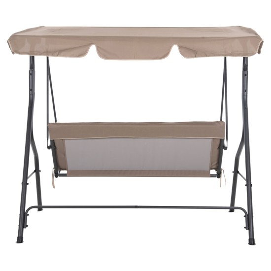 ΚΟΥΝΙΑ 3ΘΕΣΙΑ ΜΕ ΣΚΙΑΣΤΡΟ LIKID HM5979.02 ΜΕΤΑΛΛΟ ΓΚΡΙ-ΚΑΦΕ ΥΦΑΣΜΑ 174x110x200Υ