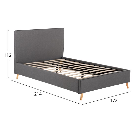 ΚΡΕΒΑΤΙ MAYLIN ΑΠΟ ΓΚΡΙ ΥΦΑΣΜΑ & ΣΚ. ΓΚΡΙ ΡΕΛΙ HM598.10 ΓΙΑ ΣΤΡΩΜΑ 120x200 EK.