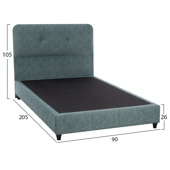 ΚΡΕΒΑΤΙ DOLORES ΑΠΟ ΥΦΑΣΜΑ LIGHT GREEN HM649.27 ΓΙΑ ΣΤΡΩΜΑ 90x200 εκ.