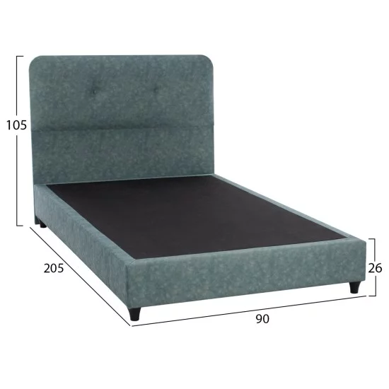 ΚΡΕΒΑΤΙ DOLORES ΑΠΟ ΥΦΑΣΜΑ LIGHT GREEN HM649.27 ΓΙΑ ΣΤΡΩΜΑ 90x200 εκ.