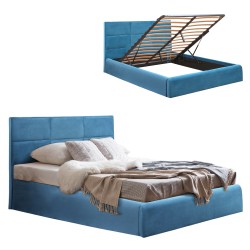 ΚΡΕΒΑΤΙ BRILEY ΒΕΛΟΥΔΟ ΠΕΤΡΟΛ ΜΕ ΑΠΟΘΗΚΕΥΤΙΚΟ ΧΩΡΟ 160x200 εκ. HM583.18