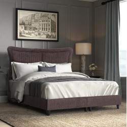 ΚΡEΒΑΤΙ ΔΙΠΛΟ NESTOR HM715.02 ΥΦΑΣΜΑ TEDDY ΚΑΦΕ--ΓΙΑ ΣΤΡΩΜΑ 160x200εκ.