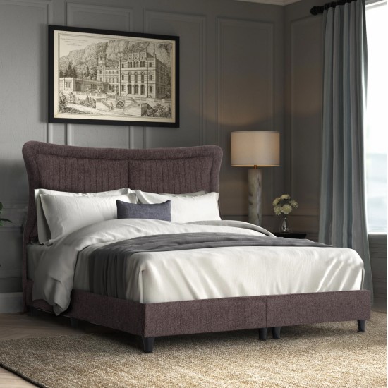 ΚΡEΒΑΤΙ ΔΙΠΛΟ NESTOR HM715.02 ΥΦΑΣΜΑ TEDDY ΚΑΦΕ--ΓΙΑ ΣΤΡΩΜΑ 160x200εκ.