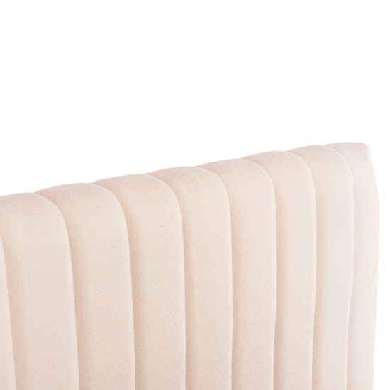 ΚΡEΒΑΤΙ ΔΙΠΛΟ LUTHER HM717 ΜΠΕΖ ΥΦΑΣΜΑ ΓΙΑ ΣΤΡΩΜΑ 160x200εκ.