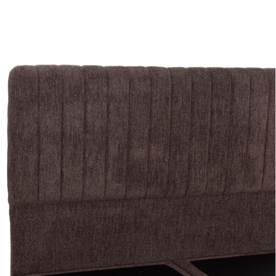 ΚΡEΒΑΤΙ ΔΙΠΛΟ LUTHER HM717.02 ΥΦΑΣΜΑ TEDDY ΚΑΦΕ--ΓΙΑ ΣΤΡΩΜΑ 160x200εκ.