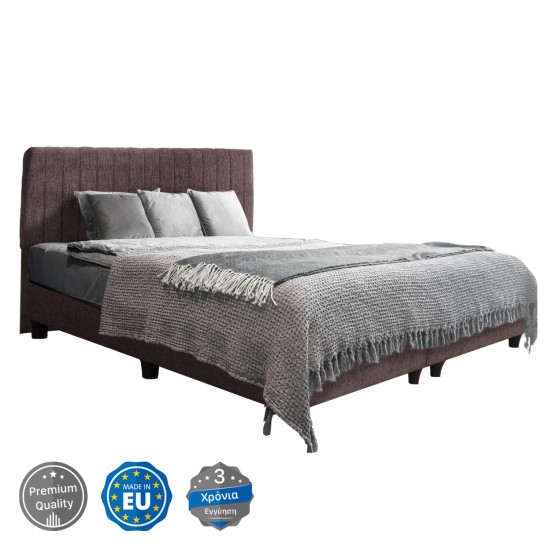 ΚΡEΒΑΤΙ ΔΙΠΛΟ LUTHER HM717.02 ΥΦΑΣΜΑ TEDDY ΚΑΦΕ--ΓΙΑ ΣΤΡΩΜΑ 160x200εκ.