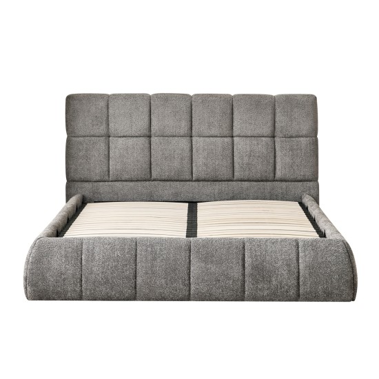 ΚΡΕΒΑΤΙ ΔΙΠΛΟ EDDY HM731.01 ΓΚΡΙ ΜΠΟΥΚΛΕ & ΑΠΟΘΗΚΕΥΤΙΚΟΣ ΧΩΡΟΣ ΓΙΑ ΣΤΡΩΜΑ 160x200εκ