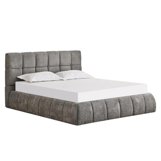 ΚΡΕΒΑΤΙ ΔΙΠΛΟ EDDY HM731.01 ΓΚΡΙ ΜΠΟΥΚΛΕ & ΑΠΟΘΗΚΕΥΤΙΚΟΣ ΧΩΡΟΣ ΓΙΑ ΣΤΡΩΜΑ 160x200εκ