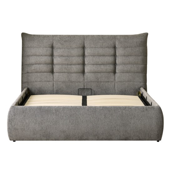 ΚΡΕΒΑΤΙ ΔΙΠΛΟ SANDRA HM732.01 ΓΚΡΙ ΥΦΑΣΜΑ & ΑΠΟΘΗΚΕΥΤΙΚΟΣ ΧΩΡΟΣ ΓΙΑ ΣΤΡΩΜΑ 160x200εκ