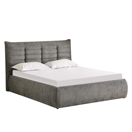 ΚΡΕΒΑΤΙ ΔΙΠΛΟ SANDRA HM732.01 ΓΚΡΙ ΥΦΑΣΜΑ & ΑΠΟΘΗΚΕΥΤΙΚΟΣ ΧΩΡΟΣ ΓΙΑ ΣΤΡΩΜΑ 160x200εκ