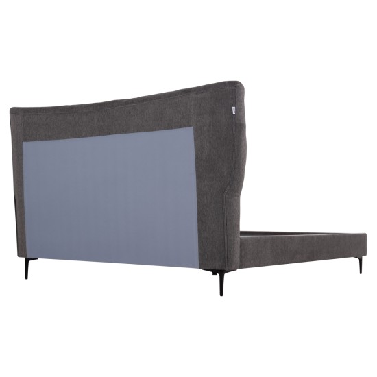 ΚΡΕΒΑΤΙ ΔΙΠΛΟ JILL HM737.01 ΥΦΑΣΜΑ ΣΕ ΓΚΡΙ--ΓΙΑ ΣΤΡΩΜΑ 160x200εκ.