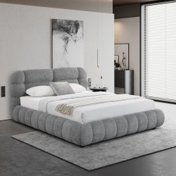 ΚΡΕΒΑΤΙ ΜΕ ΑΠΟΘ.ΧΩΡΟ MOLEN HM730.01 ΓΚΡΙ ΜΠΟΥΚΛΕ ΥΦΑΣΜΑ--ΓΙΑ ΣΤΡΩΜΑ 160x200εκ