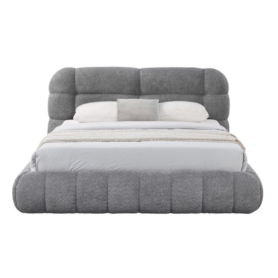 ΚΡΕΒΑΤΙ ΜΕ ΑΠΟΘ.ΧΩΡΟ MOLEN HM730.01 ΓΚΡΙ ΜΠΟΥΚΛΕ ΥΦΑΣΜΑ--ΓΙΑ ΣΤΡΩΜΑ 160x200εκ