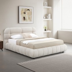 ΚΡΕΒΑΤΙ ΜΕ ΑΠΟΘ.ΧΩΡΟ MOLEN HM730.03 ΜΠΕΖ ΜΠΟΥΚΛΕ ΥΦΑΣΜΑ--ΓΙΑ ΣΤΡΩΜΑ 160x200εκ