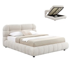 ΚΡΕΒΑΤΙ ΜΕ ΑΠΟΘ.ΧΩΡΟ MOLEN HM730.03 ΜΠΕΖ ΜΠΟΥΚΛΕ ΥΦΑΣΜΑ--ΓΙΑ ΣΤΡΩΜΑ 160x200εκ