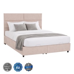 ΚΡΕΒΑΤΙ MILO ΔΙΠΛΟ ΜΕ ΑΠΟΘΗΚΕΥΤΙΚΟ ΧΩΡΟ HM622.32 ΜΠΕΖ ΥΦΑΣΜΑ-- ΓΙΑ ΣΤΡΩΜΑ 160x200εκ