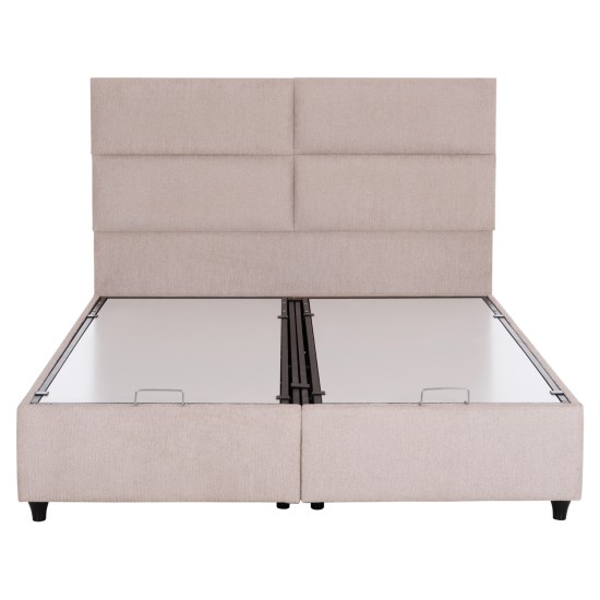 ΚΡΕΒΑΤΙ MILO ΔΙΠΛΟ ΜΕ ΑΠΟΘΗΚΕΥΤΙΚΟ ΧΩΡΟ HM622.32 ΜΠΕΖ ΥΦΑΣΜΑ-- ΓΙΑ ΣΤΡΩΜΑ 160x200εκ