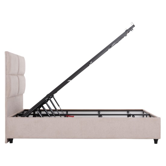 ΚΡΕΒΑΤΙ MILO ΔΙΠΛΟ ΜΕ ΑΠΟΘΗΚΕΥΤΙΚΟ ΧΩΡΟ HM622.32 ΜΠΕΖ ΥΦΑΣΜΑ-- ΓΙΑ ΣΤΡΩΜΑ 160x200εκ