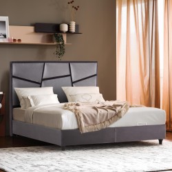 ΚΡΕΒΑΤΙ ΔΙΠΛΟ ΜΕ ΣΤΡΩΜΑ & ΑΠΟΘ.ΧΩΡΟ REMO HM21167 ΜΠΕΖ ΜΠΟΥΚΛΕ--ΓΙΑ 160x200εκ