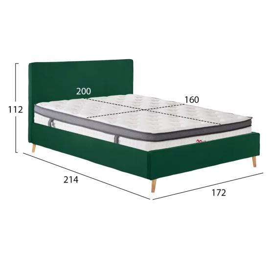 ΚΡΕΒΑΤΙ ΔΙΠΛΟ ΜΕ ΣΤΡΩΜΑ INDRA HM10810.13 ΚΥΠΑΡΙΣΣΙ ΒΕΛΟΥΔΟ--ΓΙΑ ΣΤΡΩΜΑ 160x200εκ