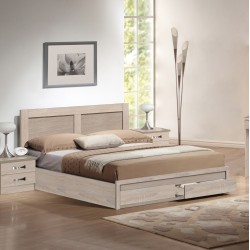 ΚΡΕΒΑΤΙ ΔΙΠΛΟ ΜΕ ΣΥΡΤΑΡΙΑ & ΣΤΡΩΜΑ CAPRI HM21169 ΜΕΛΑΜΙΝΗ SONAMA--ΓΙΑ 150x200εκ