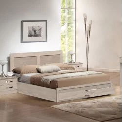 ΚΡΕΒΑΤΙ ΔΙΠΛΟ ΜΕ ΣΥΡΤΑΡΙΑ & ΣΤΡΩΜΑ CAPRI HM21169 ΜΕΛΑΜΙΝΗ SONAMA--ΓΙΑ 150x200εκ