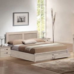 ΚΡΕΒΑΤΙ ΔΙΠΛΟ ΜΕ ΣΥΡΤΑΡΙΑ & ΣΤΡΩΜΑ CAPRI HM21169 ΜΕΛΑΜΙΝΗ SONAMA--ΓΙΑ 150x200εκ