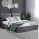 ΚΡΕΒΑΤΙ ΔΙΠΛΟ & ΣΤΡΩΜΑ KENDRA HM10720.01 ΓΚΡΙ ΒΕΛΟΥΔΟ ΜΕ ΑΠΟΘ.ΧΩΡΟ--ΓΙΑ 160x200εκ