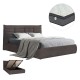 ΚΡΕΒΑΤΙ ΔΙΠΛΟ & ΣΤΡΩΜΑ SANDRA HM10770 ΓΚΡΙ ΥΦΑΣΜΑ ΜΕ ΑΠΟΘ.ΧΩΡΟ--ΓΙΑ 160x200εκ
