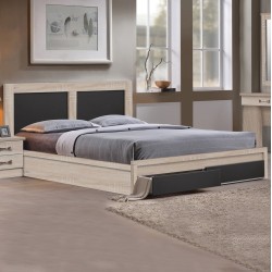 ΚΡΕΒΑΤΙ CAPRI HM312.04 ΜΕ 2 ΣΥΡΤΑΡΙΑ SONOMA-ΓΚΡΙ ΓΙΑ ΣΤΡΩΜΑ 150x200εκ.