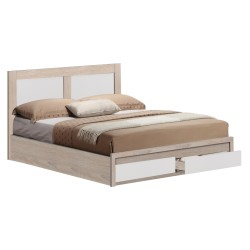 ΚΡΕΒΑΤΙ CAPRI HM665.06 ΜΕ 2 ΣΥΡΤΑΡΙΑ ΜΕΛΑΜΙΝΗ SONAMA-ΛΕΥΚΟ ΓΙΑ ΣΤΡΩΜΑ 120x200 εκ.