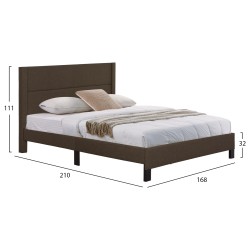 ΚΡΕΒΑΤΙ TRILLOP HM666.13 ΚΑΦΕ ΥΦΑΣΜΑ ΓΙΑ ΣΤΡΩΜΑ 160X200εκ.