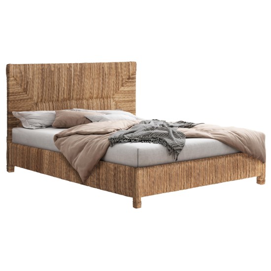 ΚΡΕΒΑΤΙ THAW HM672 ΞΥΛΟ ΤΕΑΚ ΣΚΕΛΕΤΟΣ-ΨΑΘΑ ΑΠΟ ΜΠΑΝΑΝΑ 180x200εκ.