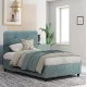 ΚΡΕΒΑΤΙ ΗΜΙΔΙΠΛΟ DOLORES ΜΕ ΣΤΡΩΜΑ HM10746.04 LIGHT GREEN ΥΦΑΣΜΑ τ.NUBUCK--ΓΙΑ 120x200εκ