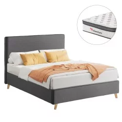 ΚΡΕΒΑΤΙ ΗΜΙΔΙΠΛΟ ΜΕ ΣΤΡΩΜΑ MAYLIN HM10802.02 ΓΚΡΙ ΥΦΑΣΜΑ--ΣΤΡΩΜΑ 120Χ200εκ