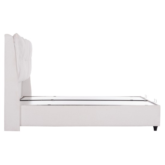 ΚΡEΒΑΤΙ ΜΕ ΑΠΟΘΗΚΕΥΤΙΚΟ ΧΩΡΟ DREAMLET HM716.03 ΛΕΥΚΟ TEDDY ΥΦΑΣΜΑ- ΓΙΑ ΣΤΡΩΜΑ 160x200εκ.