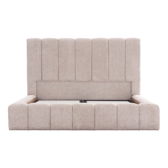 ΚΡΕΒΑΤΙ REMO ΜΕ ΑΠΟΘΗΚΕΥΤΙΚΟ ΧΩΡΟ HM719.10 ΥΦΑΣΜΑ TEDDY ΜΠΕΖ-ΓΙΑ ΣΤΡΩΜΑ 160x200εκ