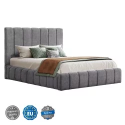 ΚΡΕΒΑΤΙ REMO ΜΕ ΑΠΟΘΗΚΕΥΤΙΚΟ ΧΩΡΟ HM719.22 ΥΦΑΣΜΑ TEDDY ΓΚΡΙ-ΓΙΑ ΣΤΡΩΜΑ 160x200εκ