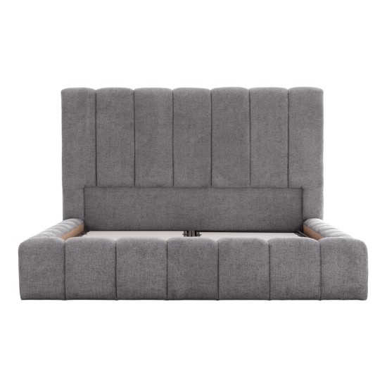 ΚΡΕΒΑΤΙ REMO ΜΕ ΑΠΟΘΗΚΕΥΤΙΚΟ ΧΩΡΟ HM719.22 ΥΦΑΣΜΑ TEDDY ΓΚΡΙ-ΓΙΑ ΣΤΡΩΜΑ 160x200εκ