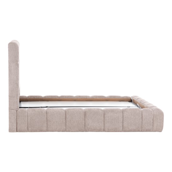 ΚΡΕΒΑΤΙ RAMON ΜΕ ΑΠΟΘ. ΧΩΡΟ HM720.10 ΥΦΑΣΜΑ TEDDY ΜΠΕΖ-ΓΙΑ ΣΤΡΩΜΑ 160x200εκ